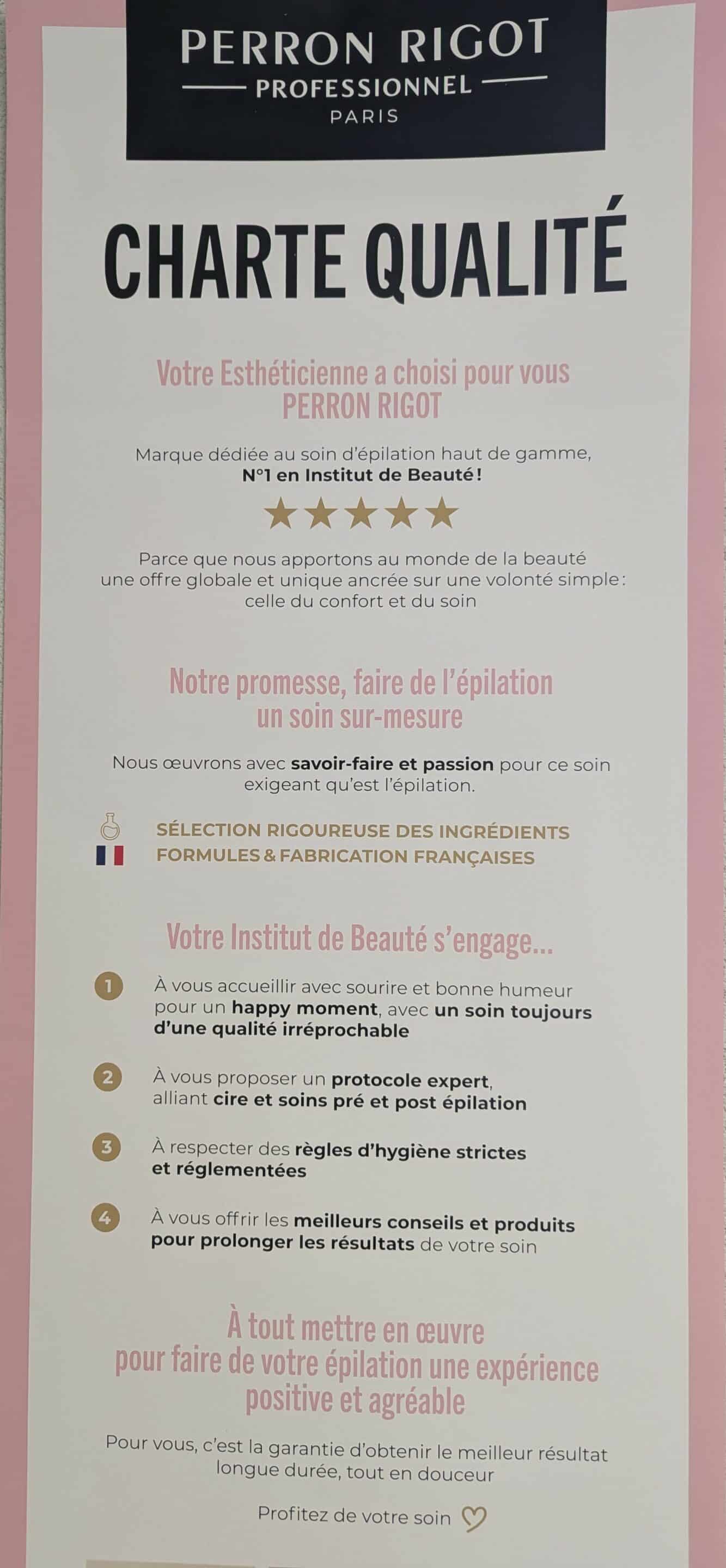 Soin d'épilation haut de gamme marque Perron Rigot chez Madame Sublime à Saint-André-de-Boëge