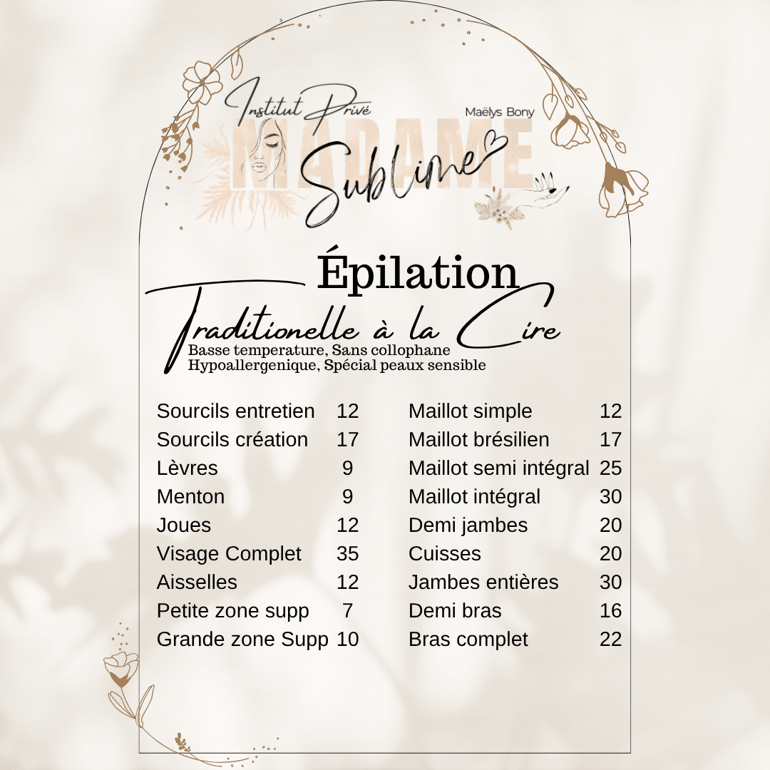 Epilation traditionnelle à la cire chez Madame Sublime à Saint-André-de-Boëge